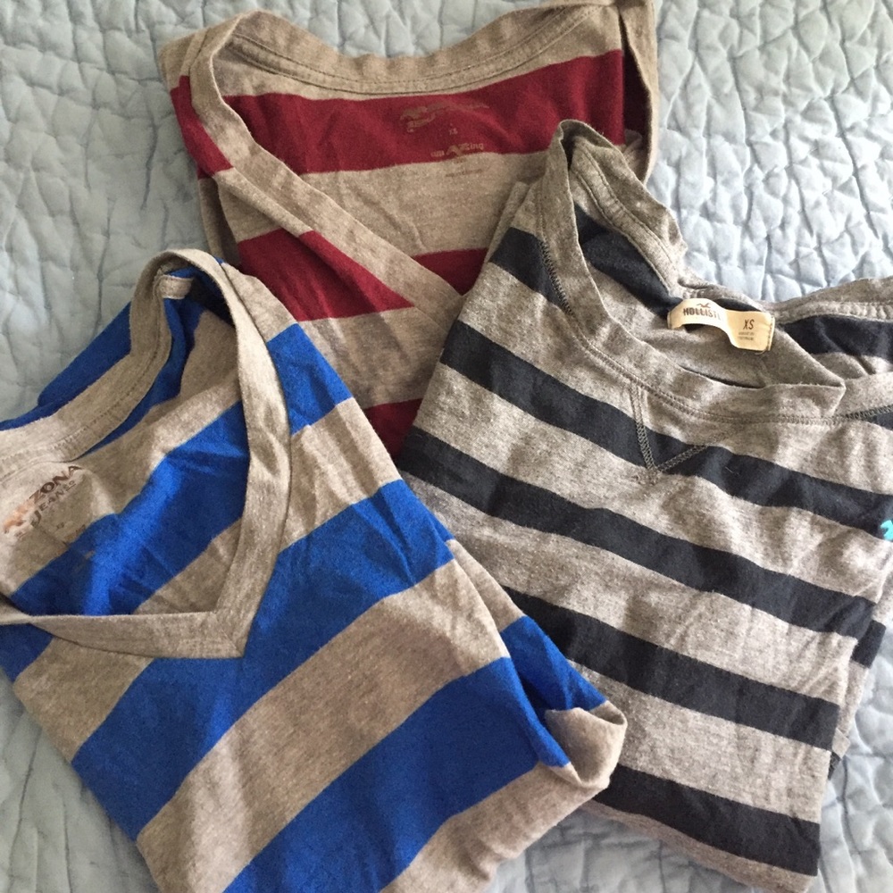 Bundle of 3 striped tees Arizona/Hollister XS